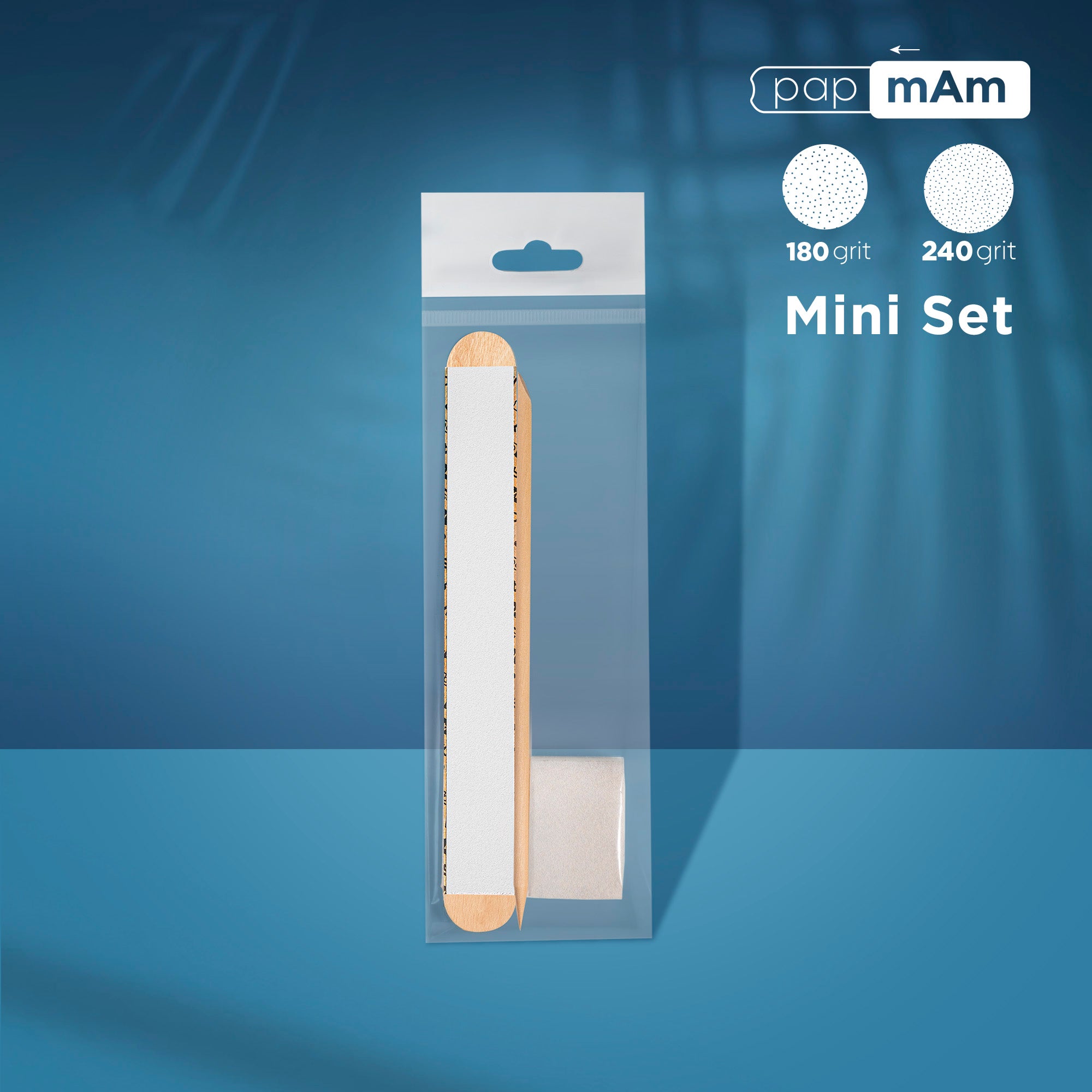 Disposable set EXPERT 30 (papmAm Mix on a wooden base 100/180 grit, buff 180/240 grit, orange stick 110 mm) image 0